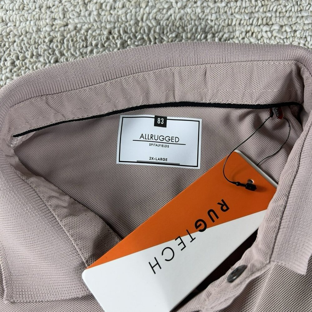 All Rugged Spitalfields Polo Shirt Beige Men’s Size XXL - Picture 3 of 7